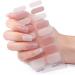 Gel Nail Stickers Semi Cured Gel Nails - 16PCS Stickers Nail Wraps Soft Self-Adhesive - Semi Cured Gel Nail Wraps Gel Nail Stickers - Glossy & Long Lasting Gel Nail Stickers Need UV Light (Nude)