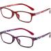 Shop Women's Blue Light Blocking Reading Glasses - Flexible Anti-Eyestrain Computer Readers - Full-Rim Red/Purple 2.5x - Buy Online on GoSupps.com
