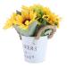 HOMSFOU 1pc Simulated Sunflower Faux Potted Plants Flower in Indoor Planters Sunflower Flower Pot Artificial Household Decor Jug Vase Sunflower Bonsai Decor Iron Plastic Twine Flowers Chic Yellow 20x11cm
