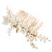 Lurrose Gold Tiara Head Piece for Wedding Bride Gold Hair Accessories Wedding Hair Comb Bridal Hair Pieces Pearl Bridal Headpiece Comb Bride Hair Comb Alloy Hair Comb Wedding Headdress