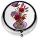 Poppy Flower Printed Mini Round Pill Box | 3 Compartment Travel Pill Organizer | Portable Medicine Case for Home & Office - Buy Online on GoSupps.com