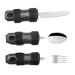 Adaptive Utensils Set Adaptive Utensils for Elderly Easy Grip Disability Aids Cutlery Sets Anti Slip Design for a More Secure Grip for Parkinsons Patients Arthritic Hands (D)