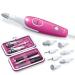 Beurer MP 44 Manicure/Pedicure Set electric nail care set with 7 attachments LED light including manual nail set with storage bag pink/pink including manual nail set