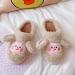 Diabetic Slippers Cute and Comfortable Cotton Slippers Plush Warm Confinement Shoes-Brown_36-37 Anti-Skid Rubber Sole Brown 5-6 US