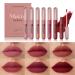 6 Colors Matte Lip Gloss Set Moisturizing Non-stick Cup Velvet Lip Gloss Lipstick Set