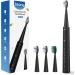 Sonic Electric Toothbrush with 4 Pack Brush Heads IPX7 Rechargeable Electric Travel All-Round Cleaning elements care toothbrush,60 Days Power Full-Automatic Black smart Sonic Toothbrush for Adult/Mens