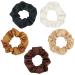 Unifinds Small Scrunchies for Hair Silky Satin Scrunchie Pack Hair Ties Elastic Hair Bands Ponytail Scrunchie Holder Scrunchy Accessories for Women Girls Toddler Kids Black / Brown / Beige (5pcs)