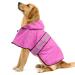 Ezierfy Reflective Dog Rain Coat - Waterproof Adjustable Pet Rain Jacket, Lightweight Dog Hooded Poncho Raincoat for Small to X- Large Dogs and Puppies (Pink, Large) Pink Large