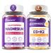 Magnesium Glycinate Gummies 420mg for Adults & Vitamin D3 K2 Filled Gummies