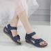 XTZYGLFD Women's Summer Floral Wedge Sandals - Comfortable Breathable Hook Loop Shoes - Blue - Size 7 UK - Buy Online on GoSupps.com