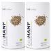 Organic hemp seeds 2x 1kg Hemp & Nature Vegan Superfood Hemp Seeds with Omega 3 fatty acids for muesli in a shake or as a snack