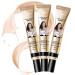 F V Concealer Foundation CC Liquid 30ml 24HR Matte Lightweight Long-Lasting Waterproof Foundation F V Concealer Foundation Base Makeup Moisturizing Liquid Full Coverage (2pcs 01+1pcs 03)