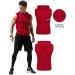 Babioboa Men's Cherry Red Workout Hooded Tank Top - X-Large - Buy Online on GoSupps.com