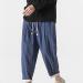CEWIFO Comfortable Men's Business Pants - Light 3/4 Cargo Shorts Elastic Waist Casual Beach & Yoga Wear Cotton A2-Blau 5XL - Buy Online on GoSupps.com