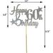 Glittered Elegance Happy 60th Birthday Glittered Cake Topper - Party Supplies Decorations Decor (60th Birthday Silver) Silver 60th Birthday - Buy Online on GoSupps.com