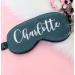 Personalised Sleep Silk Satin Eye Mask Custom Any Name Rest Sleeping Relaxing Mask Gift for Her Mothers Day Birthday Bridesmaid Hen Bridal Christmas Gift Party Favours Present HUNYLONDON (Dark Green)