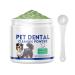 Muflydo Green Powder for Dogs Teeth - 80g Teeth Cleaning Stain Remover Safe Dog Breath Freshener Plaqueoff Powder with Scoop for Small Medium Large Dogs