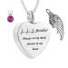Ashes Necklace Brother Heart Pendant for Ashes Brother Always on My Mind Forever in My Heart with Wing Birthstone for Memorial Keepsake October