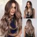 Uevies synthetic wig brown gray wavy wavy natural real looking for women 66 cm Halloween cosplay party for everyday use brown gray body wave AW