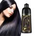 Herbal Hair Color Shampoo-Instant Hair Dye Shampoo-3-In-1 Hair Color for Gray Hair Coverage-Natural Women&Men Hair Coloring in Minutes (Black)