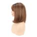 Short Blonde Highlight Bob Wig with Bangs: Dark Roots Strawberry Blonde Synthetic Wig - Shoulder Length for White Women - Buy Online on GoSupps.com