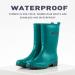 Planone Women's Mid Calf Rain Boots - Waterproof & Anti-Slip Garden Shoes for Ladies - Comfortable Insoles & Stylish Design - Copper Green, Size 8.5 - Buy Online on GoSupps.com