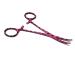 Dog Pet Ear/Nose Hair Puller Grooming Hemostat Locking Forceps Curved Pliers 5.5" (14cm) Full Serrated Clamps Stainless Steel (Pink Paws) Curved Pink Paws