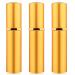 3Pcs 10ML Portable Mini Refillable Perfume Scent Aftershave Atomizer Empty Refillable Spray for Purse or Travel (Gold)