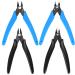 4 Pcs Wire Cable Cutters Side Cutters Precision Flush Cutters Wire Strippers Electrical Snips Pliers Strippers Cutters Electrical with Soft Grip for Jewelry Craft DIY - Blue/Black