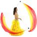 2Pcs Silk Veil with Poi Ball for Belly Dance & Polynesian Dances - Yellow/Orange/Red - Buy Online on GoSupps.com