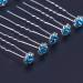 Frcolor 20Pcs Strass Hairpins - Blue Flower Hair Needles for Wedding & Bridal Updos - U-Shaped Hairdress Accessories - Buy Online on GoSupps.com