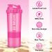 Acuna Protein Shaker Bottle 600ml - 2 Pack 3-Layer Supplement Storage Secure Protein Mixer | Power Black & Be Brave Pink - Buy Online on GoSupps.com