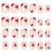 1 box of heart shaped fake nails with glue short press-on nails reusable full cover square press-on nails for girls DIY manicure decoration nail tips