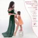 FEOYA Green Maxi Maternity Dress with Lace for Pregnant Women - Perfect for Photography, Strapless Gown with Split Front - Full-Length Chiffon Elegance - Buy Online on GoSupps.com