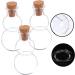 Zerodeko Glass Jar 3pcs Wishing Bottle Glass Wooden Accessories Bed Room Decor Transparent 3.8X2.cm - Buy Online on GoSupps.com