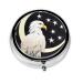 White Head Sculpture Sketchround Pill Box 3 Compartment Round Pill Box Organizer Portable Travel Pill Box for Traveling.