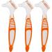 Denture Toothbrush Cleaning Brush Set - 6 Pieces Double Head Soft Bristle Brush for False Teeth - Blue and Orange - Buy Online on GoSupps.com