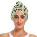 Monstera Leaf Retro Style Hair Towel 2 Pack Super Absorbent Hair Drying Towel Quick Dry Hair Turbans Head Towel with Button Twisty Wrap for Women Girls