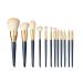 Makeup Brush Set 12-piece Beginner Synthetic Fiber Makeup Brush Super Soft Daily Makeup Blue Foundation Brush