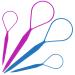 Teenitor 2 Pairs Hair Tail Tools Hair Braid Accessories Ponytail Maker French Braid Tool Loop for Hair Styling 4pcs 2 Colors 4 Count (Pack of 1) Purple and Blue