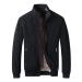 Fleece plush jacket fluffy warm zipper wool jacket men's sweater fleece sweater windproof winddichter coat thick oversized light outdoor fleece buffer coat with hood hoodies for men xxl black