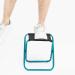 LYHLYA Portable Folding Stool - Mini Aluminum Alloy Camping Stool for Travel, Camping, Hiking - Blue with Carry Bag - Buy Online on GoSupps.com