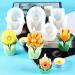 THCHZL 4 Pcs Candle Molds Lucky Flower Unique Funny DIY Candle Making Molds Summer Dad Father's Day/Graduation Gifts Soap Candle Making Mold 3D Silicone Candle Molds for Candle Making Easy Demold 4PCS Candle Molds