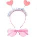 Pink Heart Headbands and Heart Shape Sunglasses for Women Valentines Day Accessories Party Props Cupid Costume Holiday Wedding Birthday Accessory