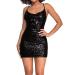 Hanxiulin women dress winter V neckline party dress women evening dresses women tight clothes long elegant ball dress mini dresses black l