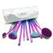 MODA Prismatic 10pc Deluxe Makeup Brush Set - Full Size Foundation Contour Eye Brushes & Pouch | International Shipping Available - Buy Online on GoSupps.com