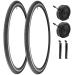 2 Pack 700x23C/25C/28C/35C Bike Tires Plus Bike Inner Tubes Foldable Replacement Tires for Road Bicycle 700 X 28C 60TPI