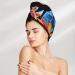 Tropical Palm Leaves Microfiber Hair Towel | Soft Super Absorbent Wrap for Women | Quick Dry Coral Velvet Cap for Long Curly & Thick Hair - Buy Online on GoSupps.com