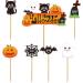 49 Pcs Halloween Cake Toppers Happy Halloween Party Decoration Supplies DIY Cartoon Cupcake Toppers Pumpkin Ghost Cake Flag Kids Birthday Favors (A) - Buy Online on GoSupps.com