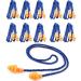 Monkey brother softly reusable silicone hearing protection plug earplugs with cord 10 pieces (noise reduction 29db) 10 pieces (1 Pack)